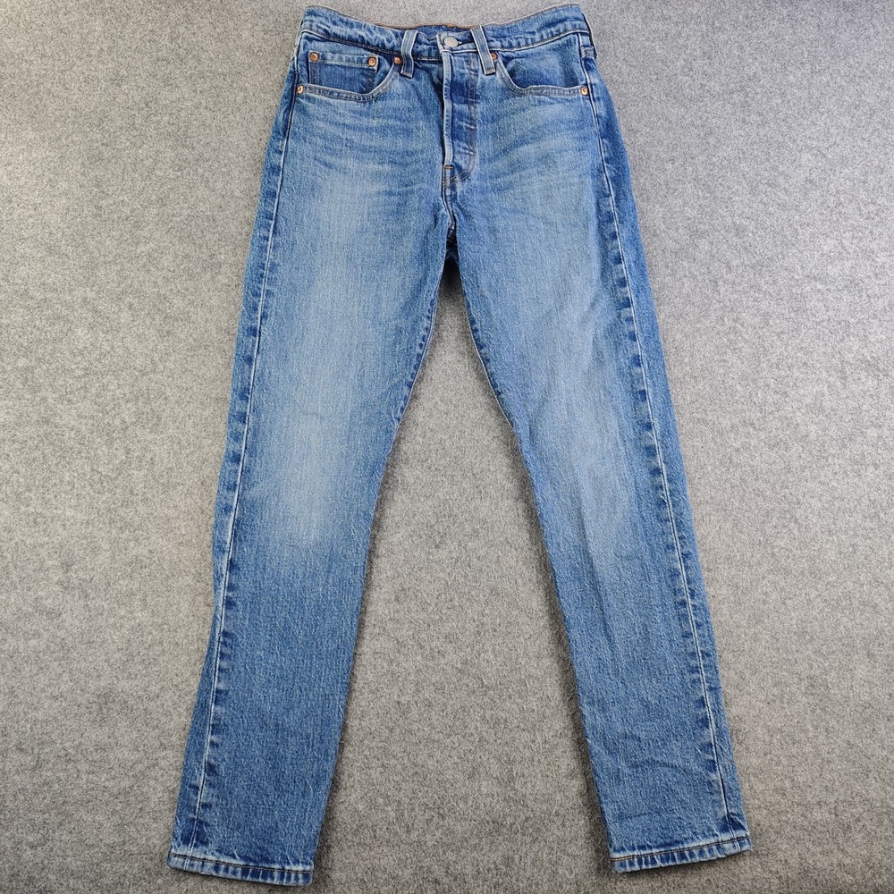 Levis 501 Skinny Jeans Women's 26x28 Button Fly Medium Wash High Rise Denim